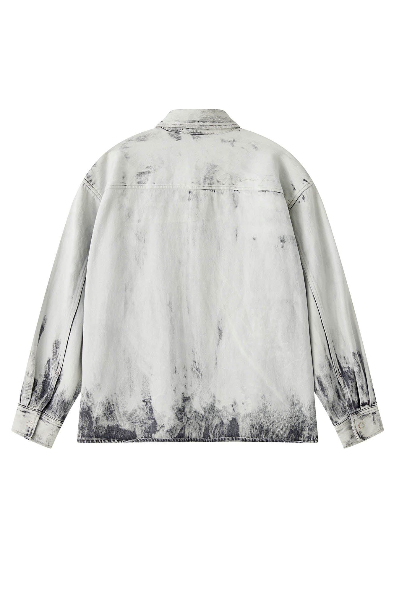 ORGANIC EMOTION Distressed Snow Mountain Tie-Dye Denim Shirt