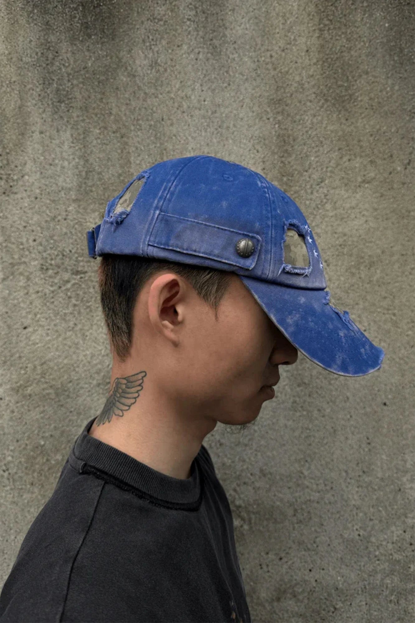 TECNINEGROUP Camo Distressed Panel Star Embroidered Cap