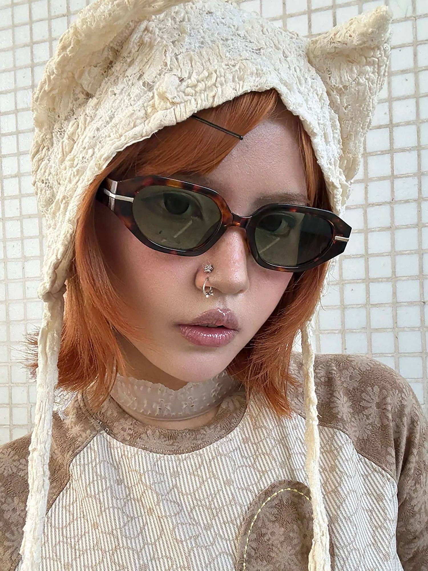 DAMAGE ASIA Retro Transparent Sunglasses