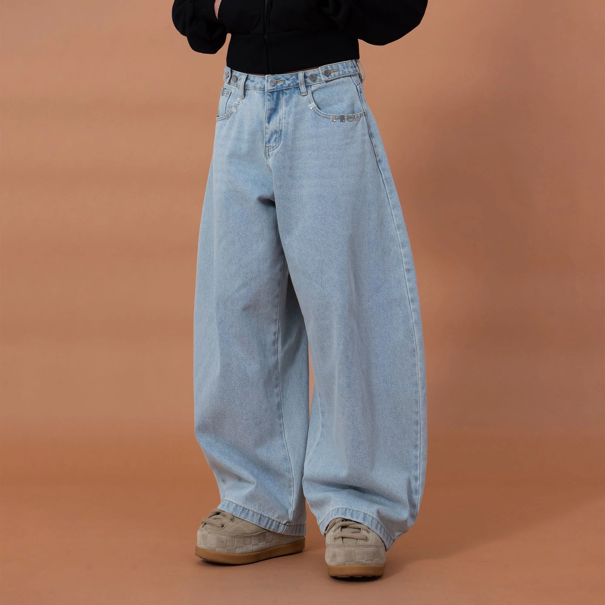 CLP Essential Washed Oversized Curved-Leg Jeans