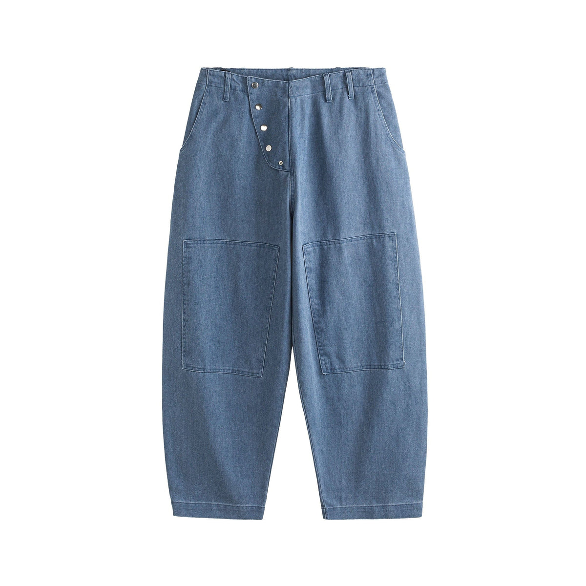 ME DA IGUAL Asymmetrical Snap Wide-Leg Cargo Jeans