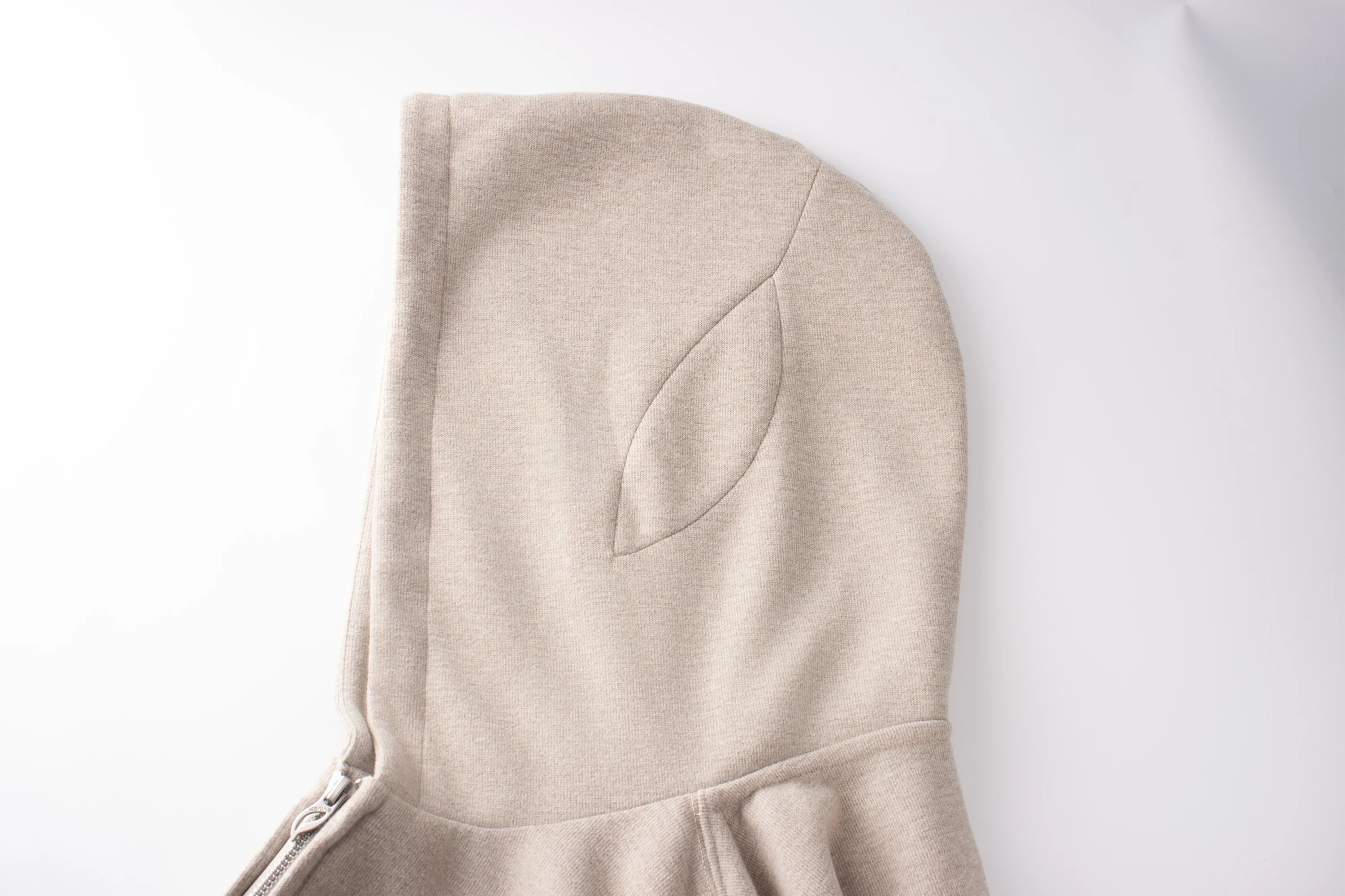 ESAIAS Wool Blend Panel Boxy Hooded Jacket