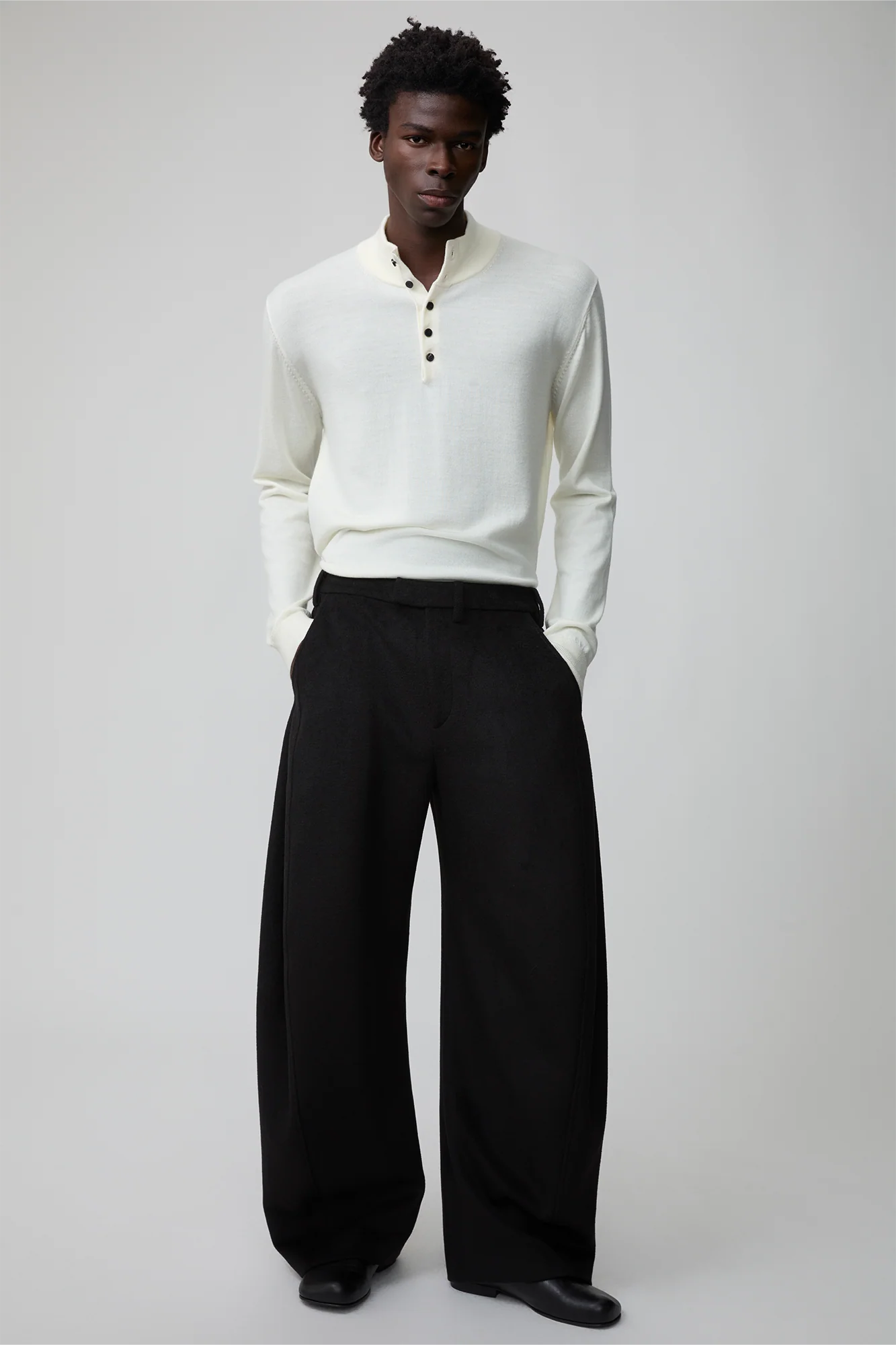OPICLOTH Essential Wool-Blend Barrel Pants