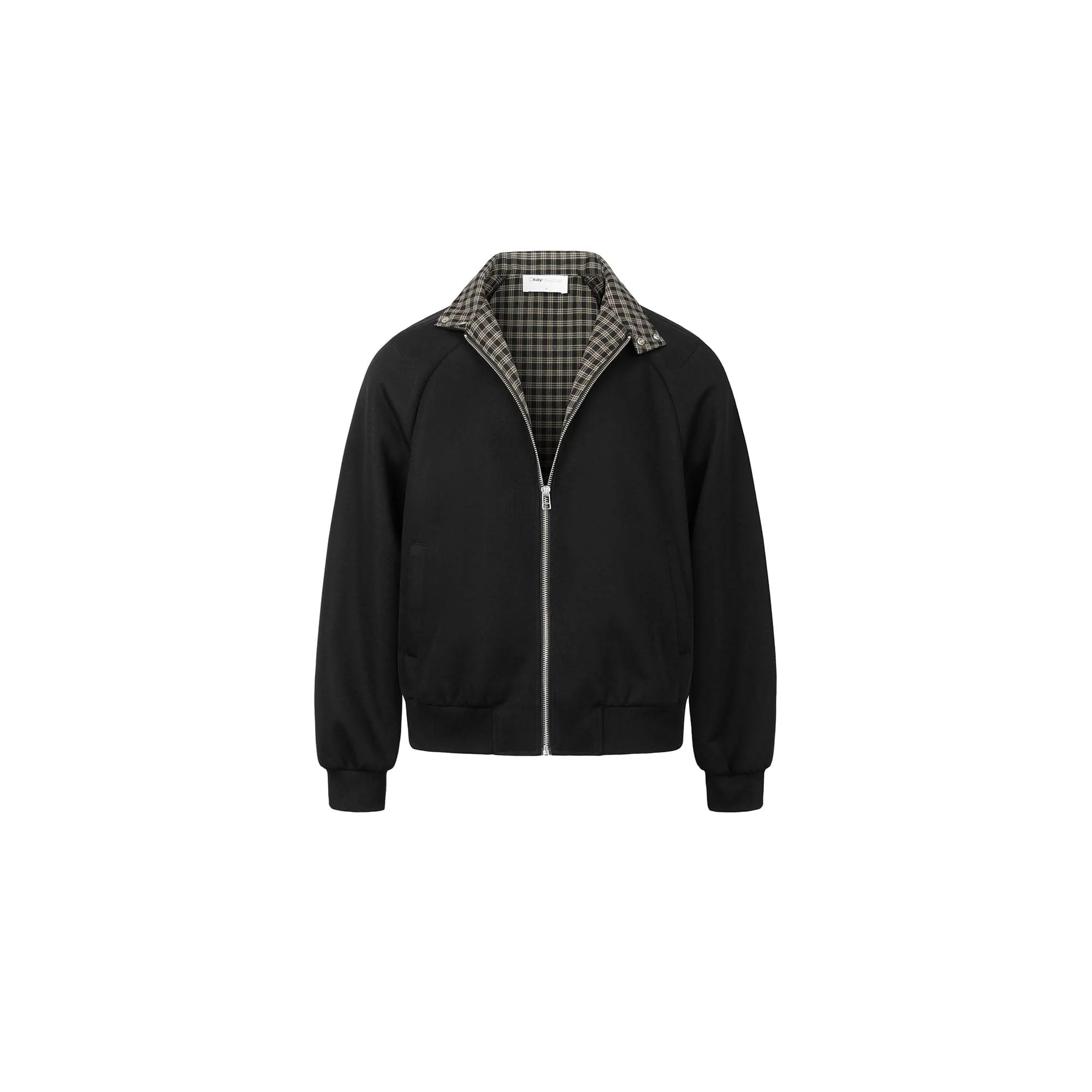 OKAYTHXBYE Checker-Lined Harrington Jacket
