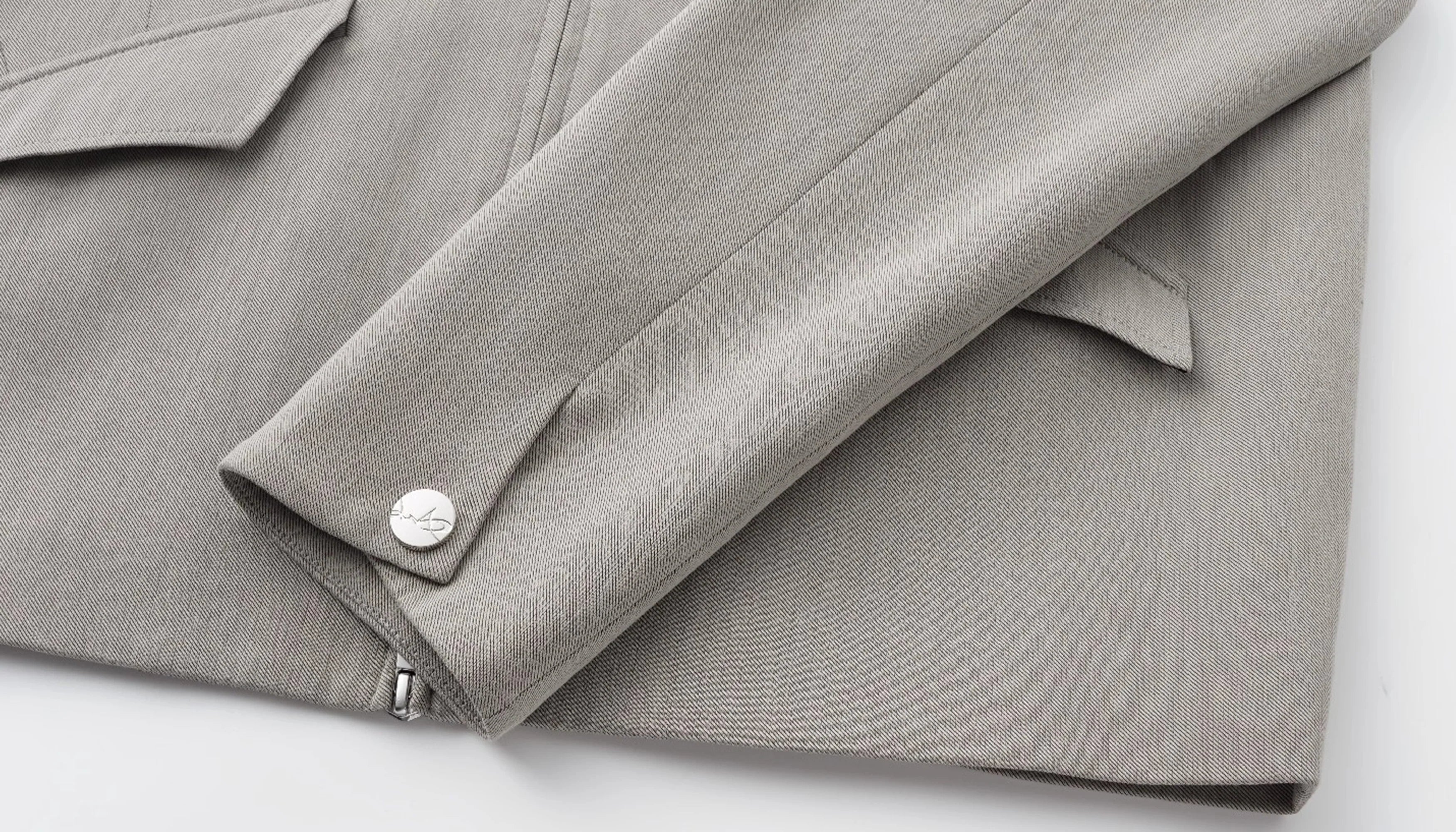 ALVNG AR ANTS Minimal Contrast Woven Collar Jacket