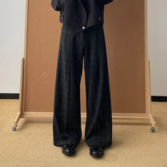 OKAYTHXBYE Retro Checks Pleated Trousers