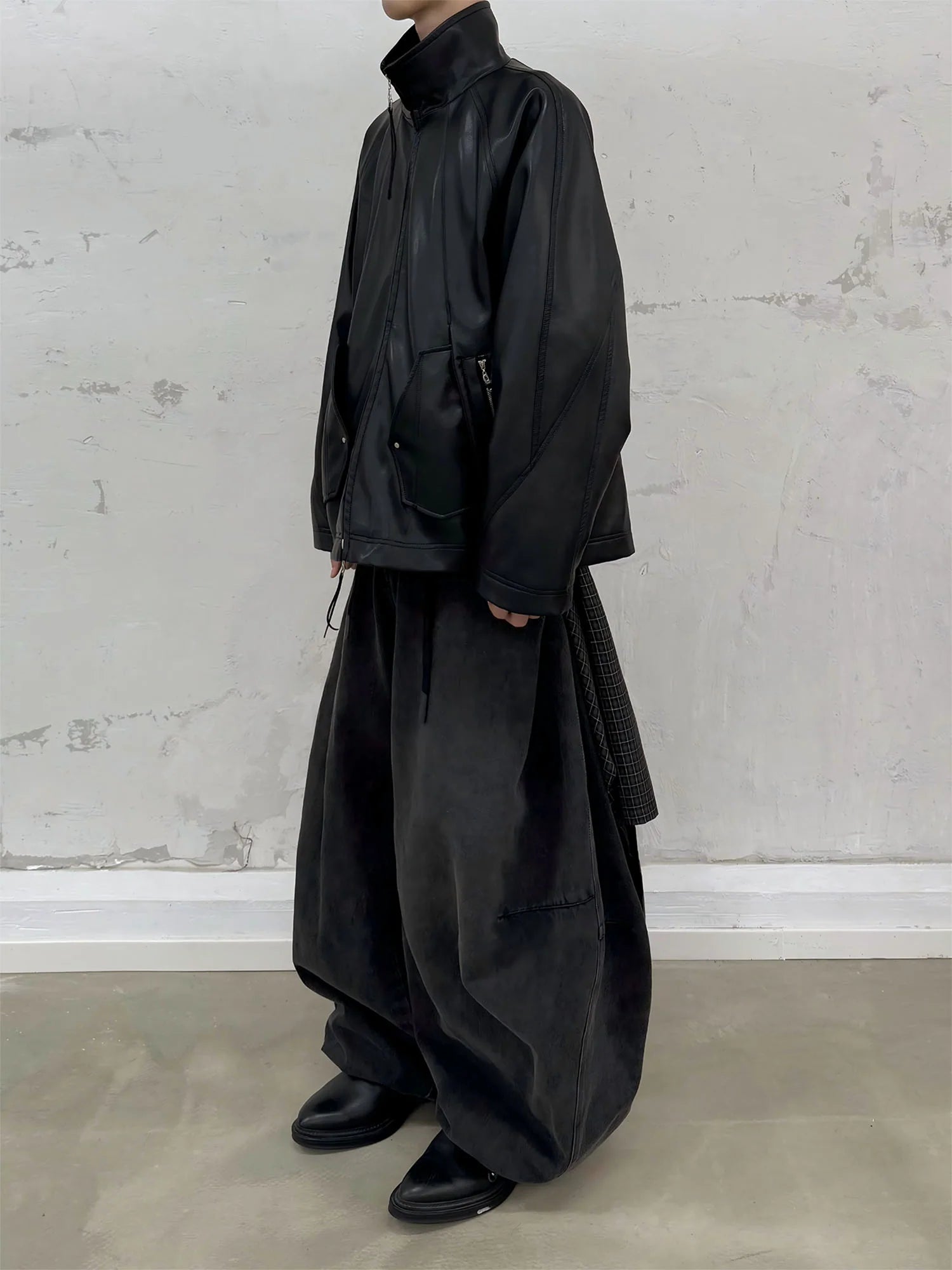 RELABEL Multi-Pocket Faux Leather Oversized Jacket