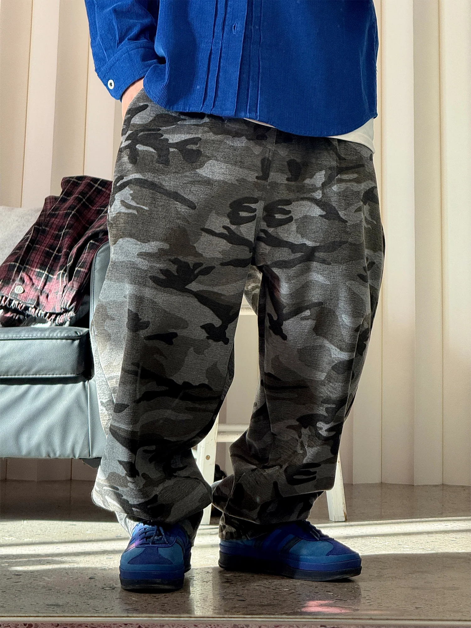 ME DA IGUAL Camo Elastic Waistband Tappered Pants