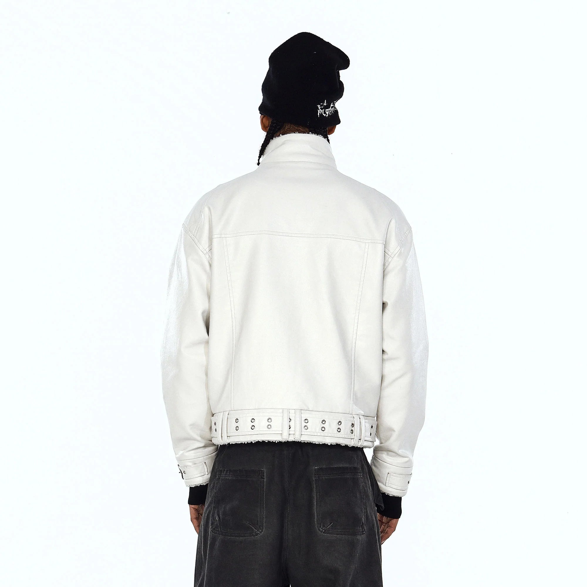 FLYERRER Panel Faux-Fur Lining Biker Jacket