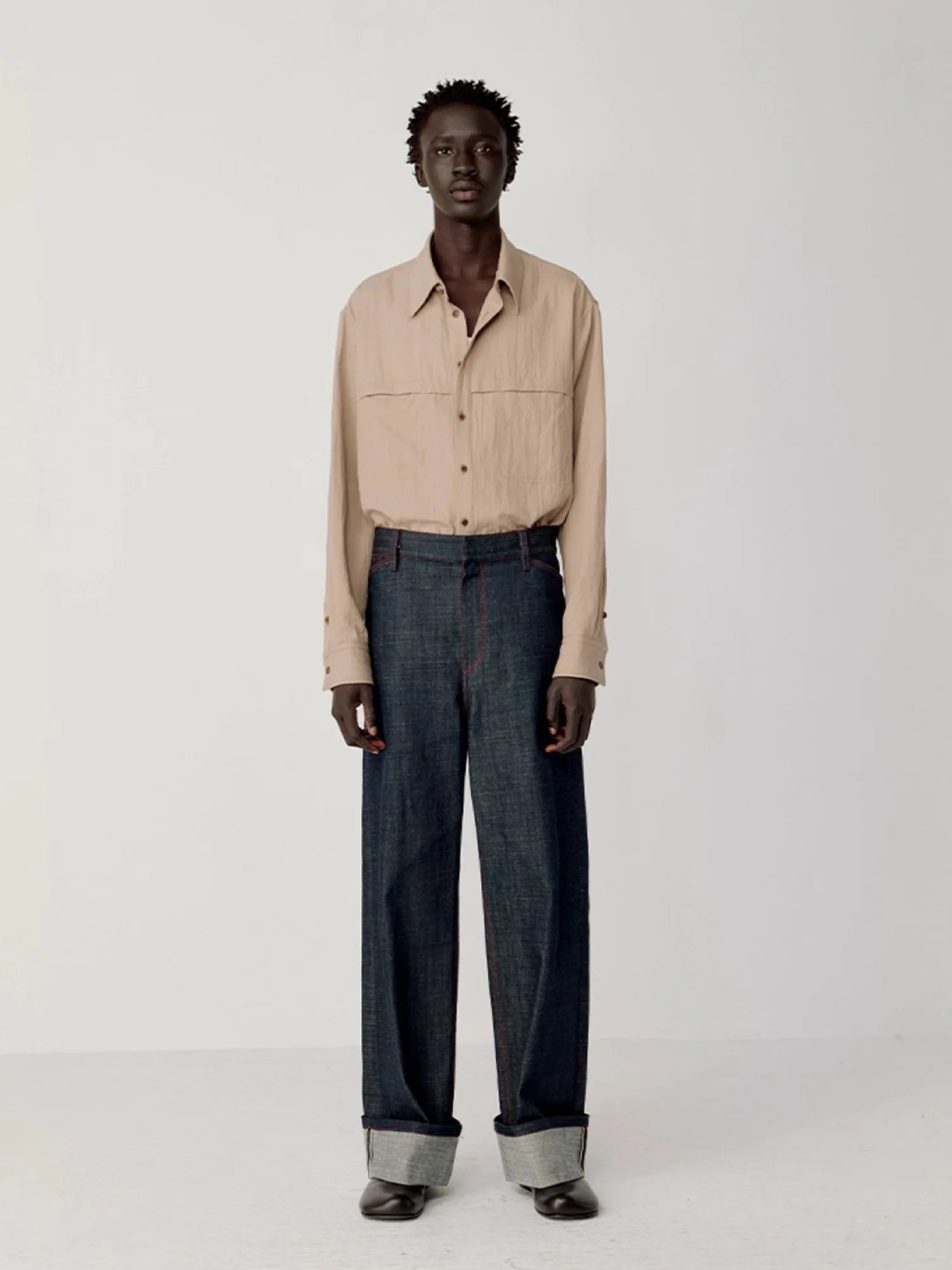 OPICLOTH Minimal Stitch Tencel-Blend Shirt