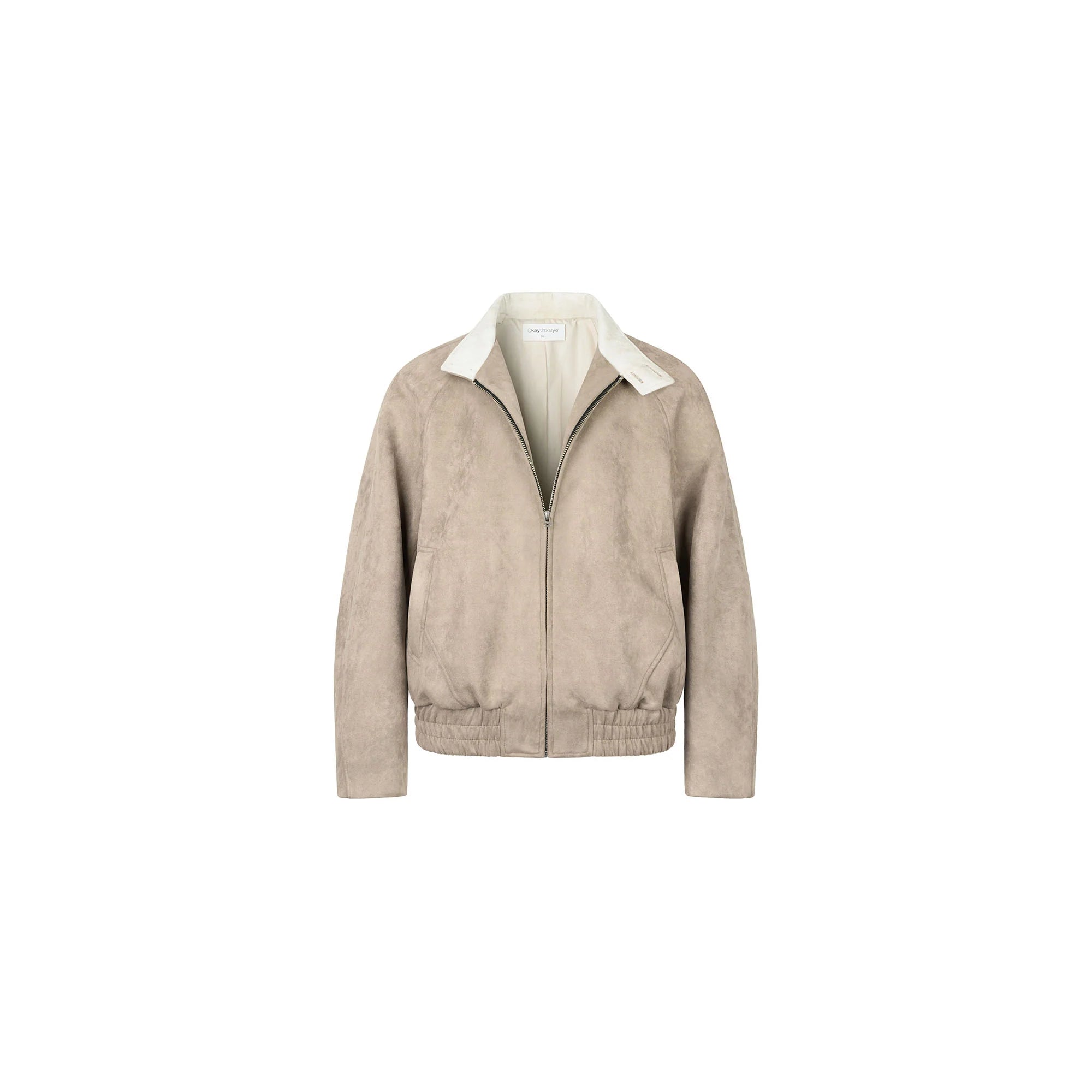 OKAYTHXBYE Contrast Collar Suede Jacket