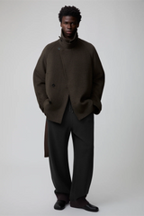 OPICLOTH Double-Breasted Belted Wool-Blend Coat