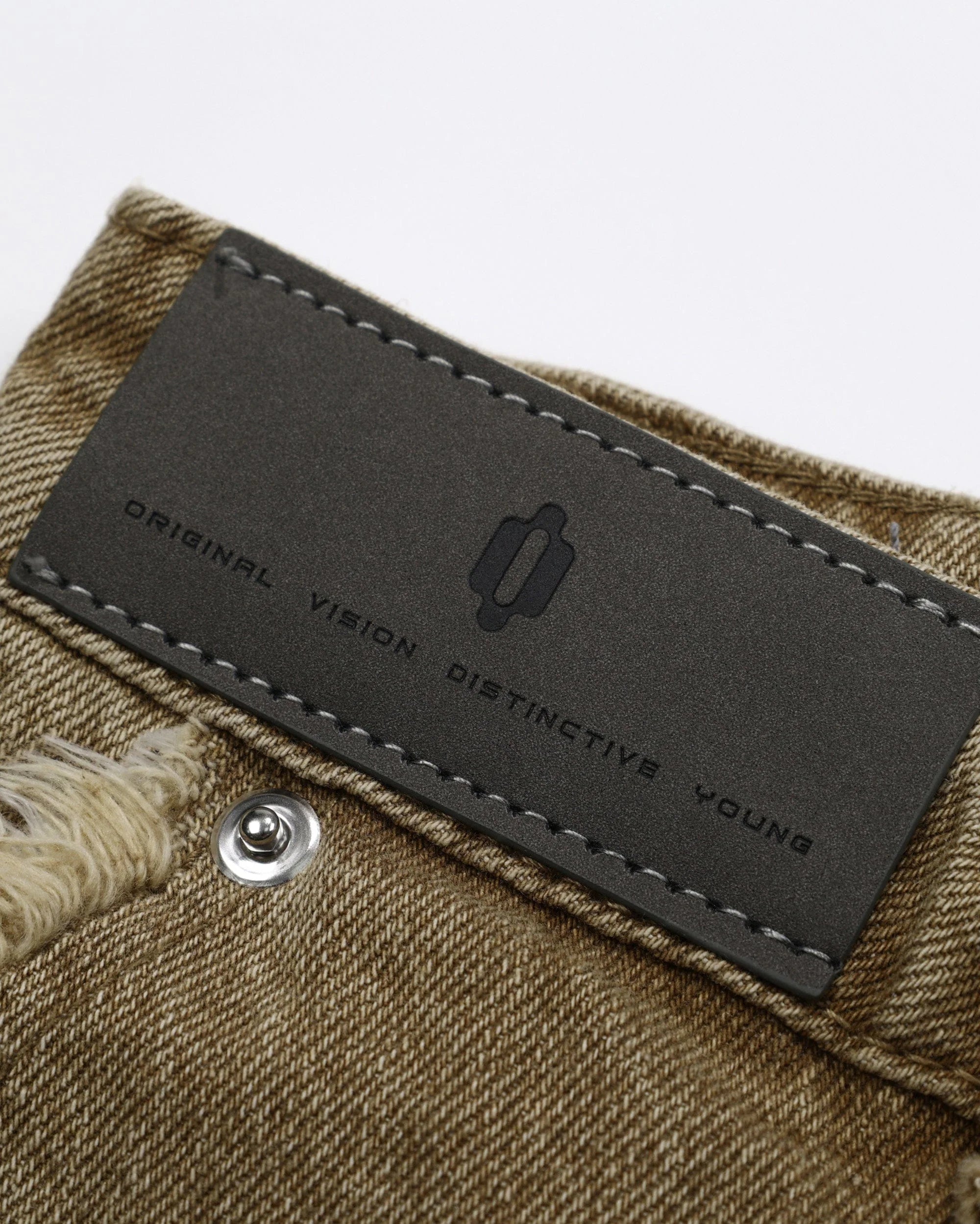 OVDY Retro Faded Spliced Raw Edge Shorts