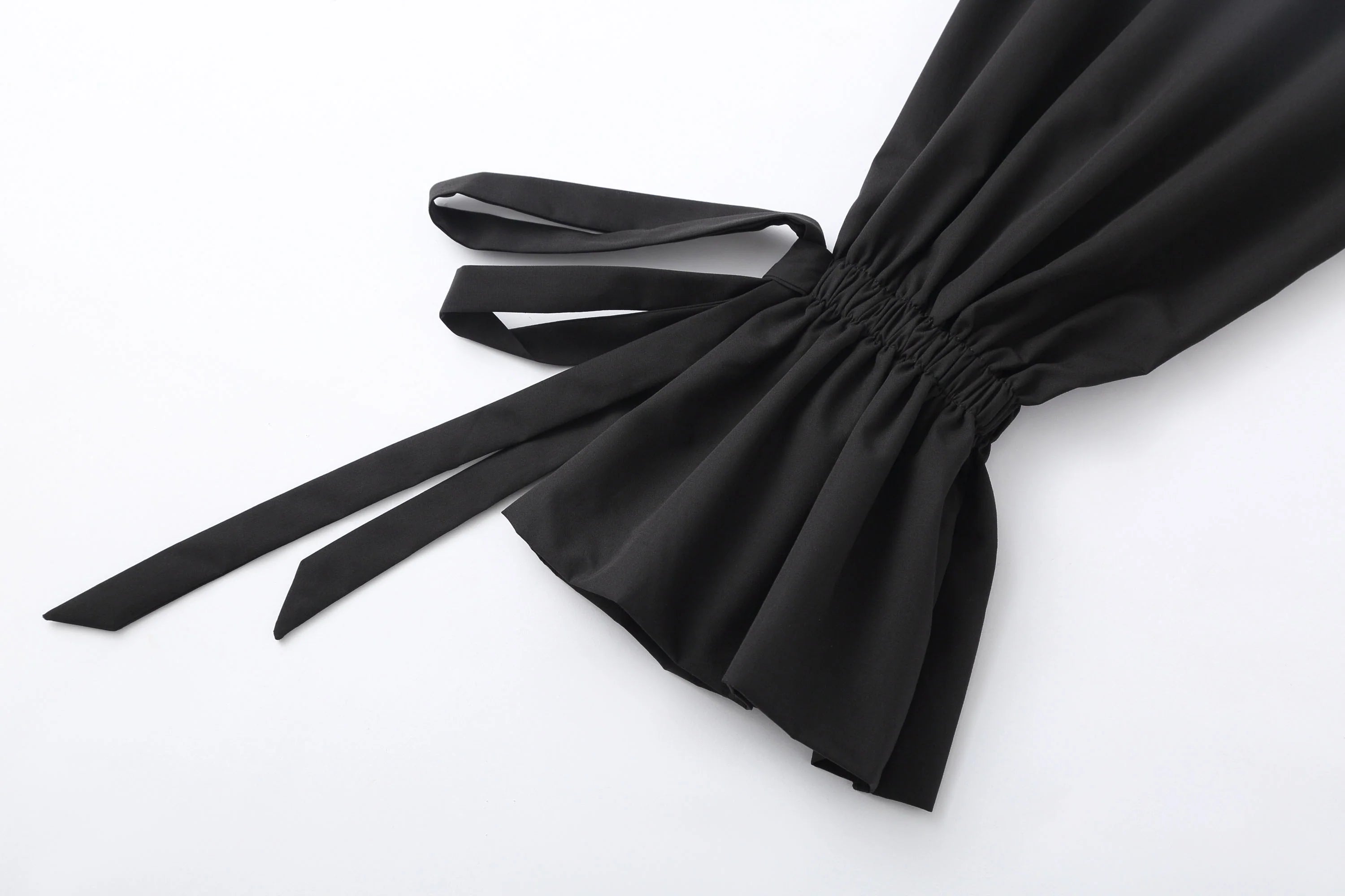 CLP Drawstring Ruffled Cuff Oversized Shirt