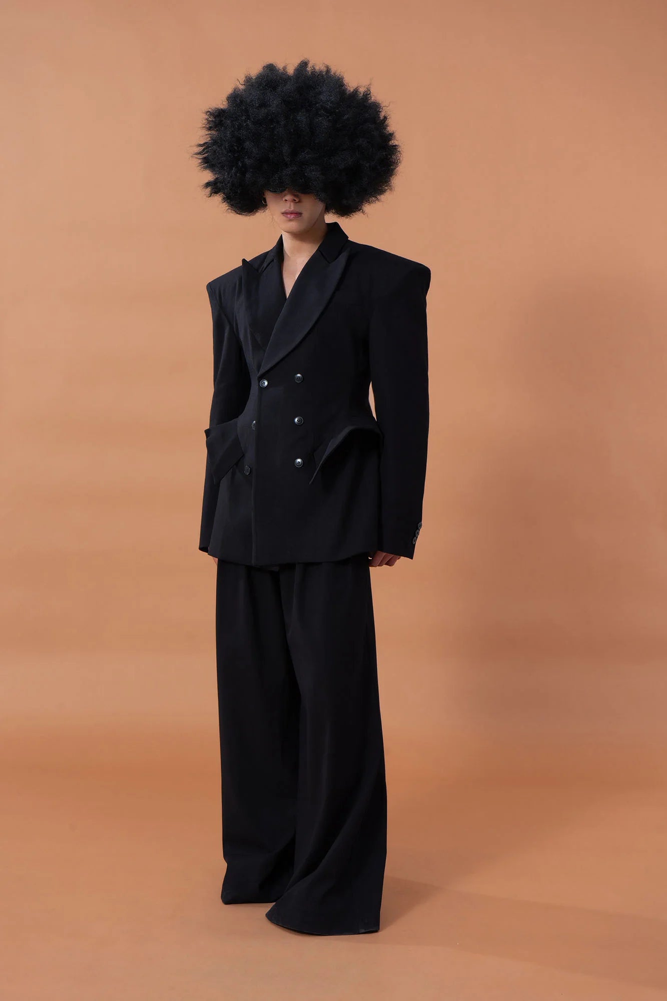 CLP Pleated Draped Wide-Leg Trousers