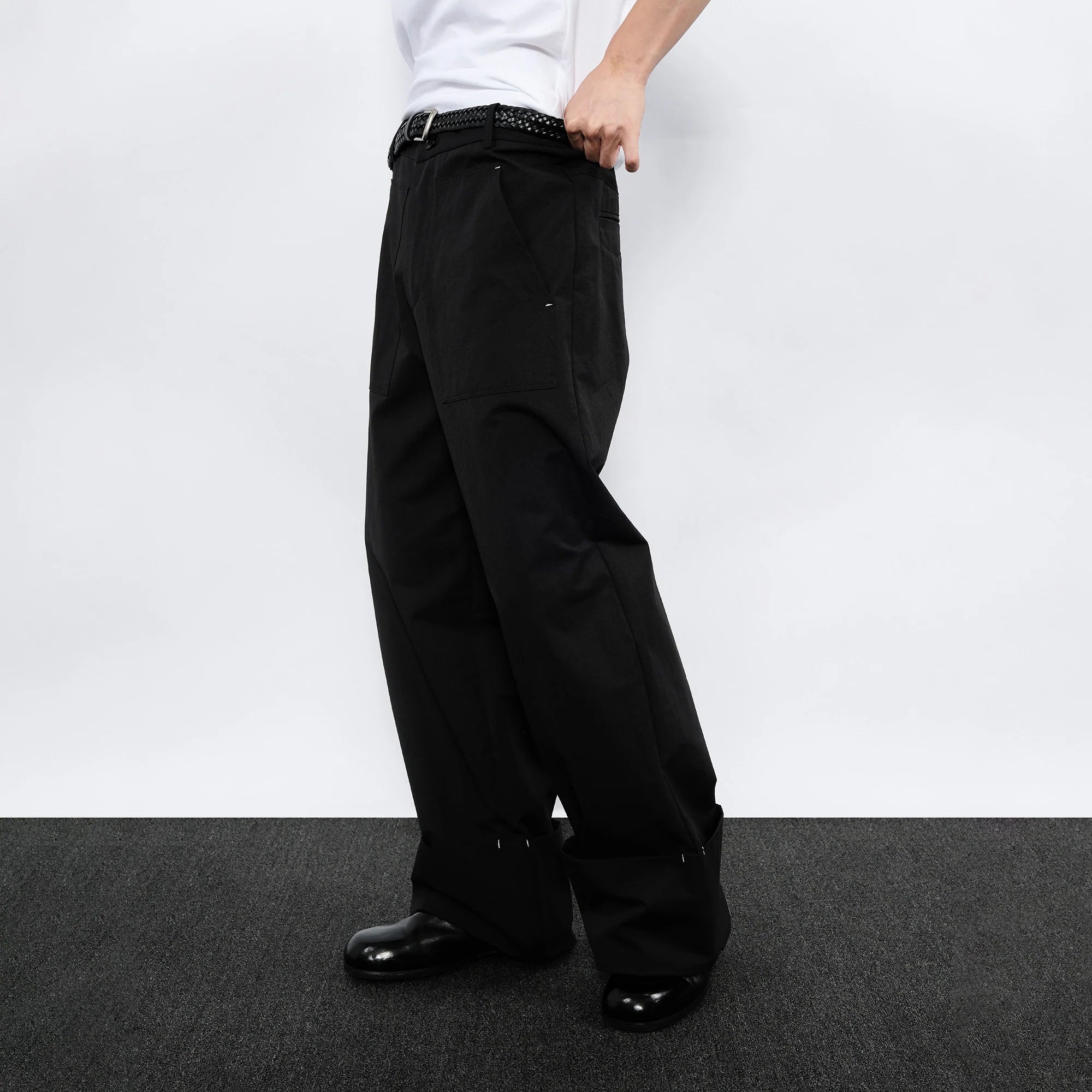 7440 37 1 Wide Cuffed Straight-Leg Pants