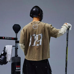 TECNINEGROUP No.09 Distressed Layered Long-Sleeve Tee