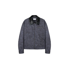OKAYTHXBYE Essential Contrast Collar Washed Jacket