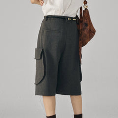 GONGHE REPUB Retro Pleated Multi-Pocket Shorts