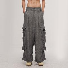 ILNya Nieternite Nifutur Big Pockets Cotton-Linen Wide-Leg Pants