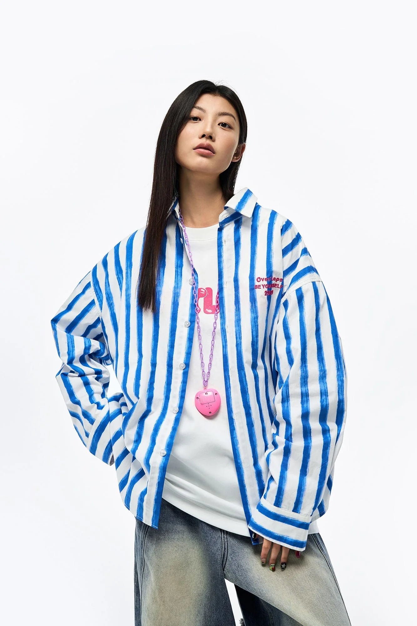 OVERLAPS Brushstroke Stripe Overshirt