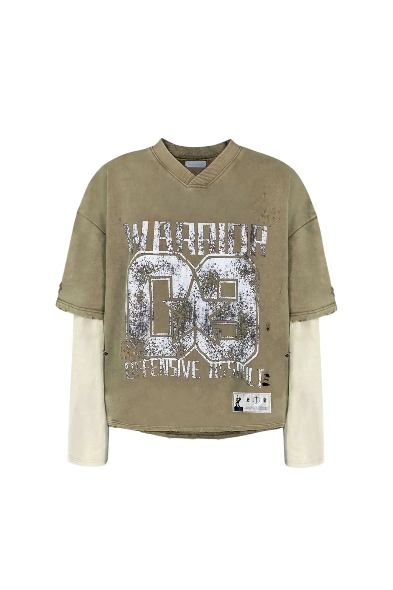 TECNINEGROUP No.09 Distressed Layered Long-Sleeve Tee