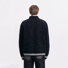 TIWILLTANG Asym Collar Embroidered LOGO Sweater