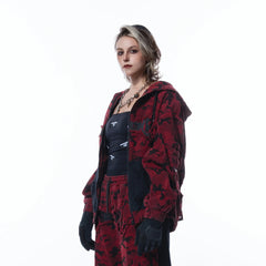 MOGONGSHE Camo Frayed LOGO Patch Hooded Jacket