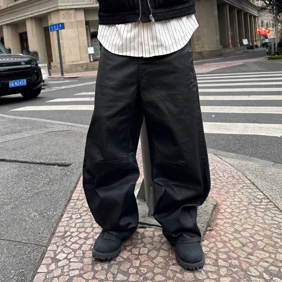 STEEPC Waxed Baggy Jeans