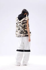 NOTHINGNESS WORLD Tiger-Stripe Spiked Crown Hooded Vest