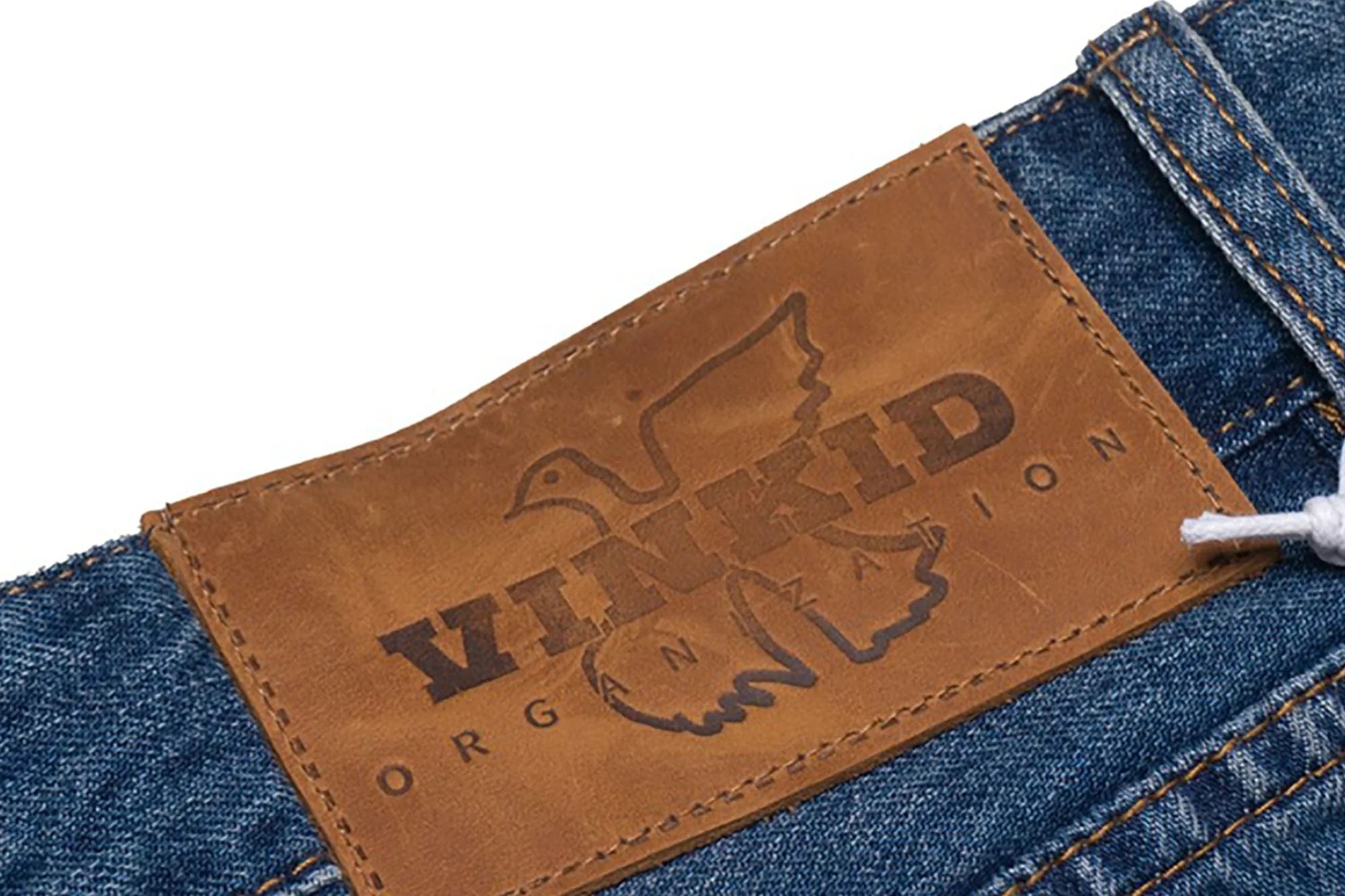 VINKID Dove Embroidered Distressed Stacked Jeans