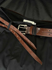 KREATE Perforated Double-Prong Faux Leather Belt