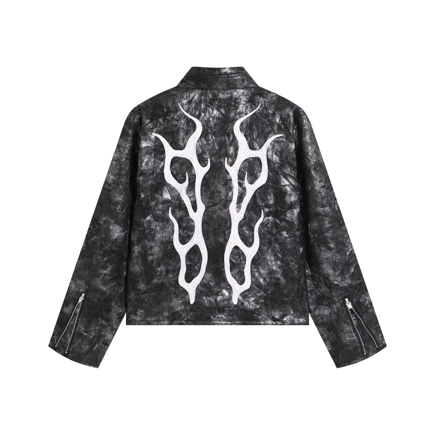 DND4DES Faux Leather Fire Motorcycle Jacket