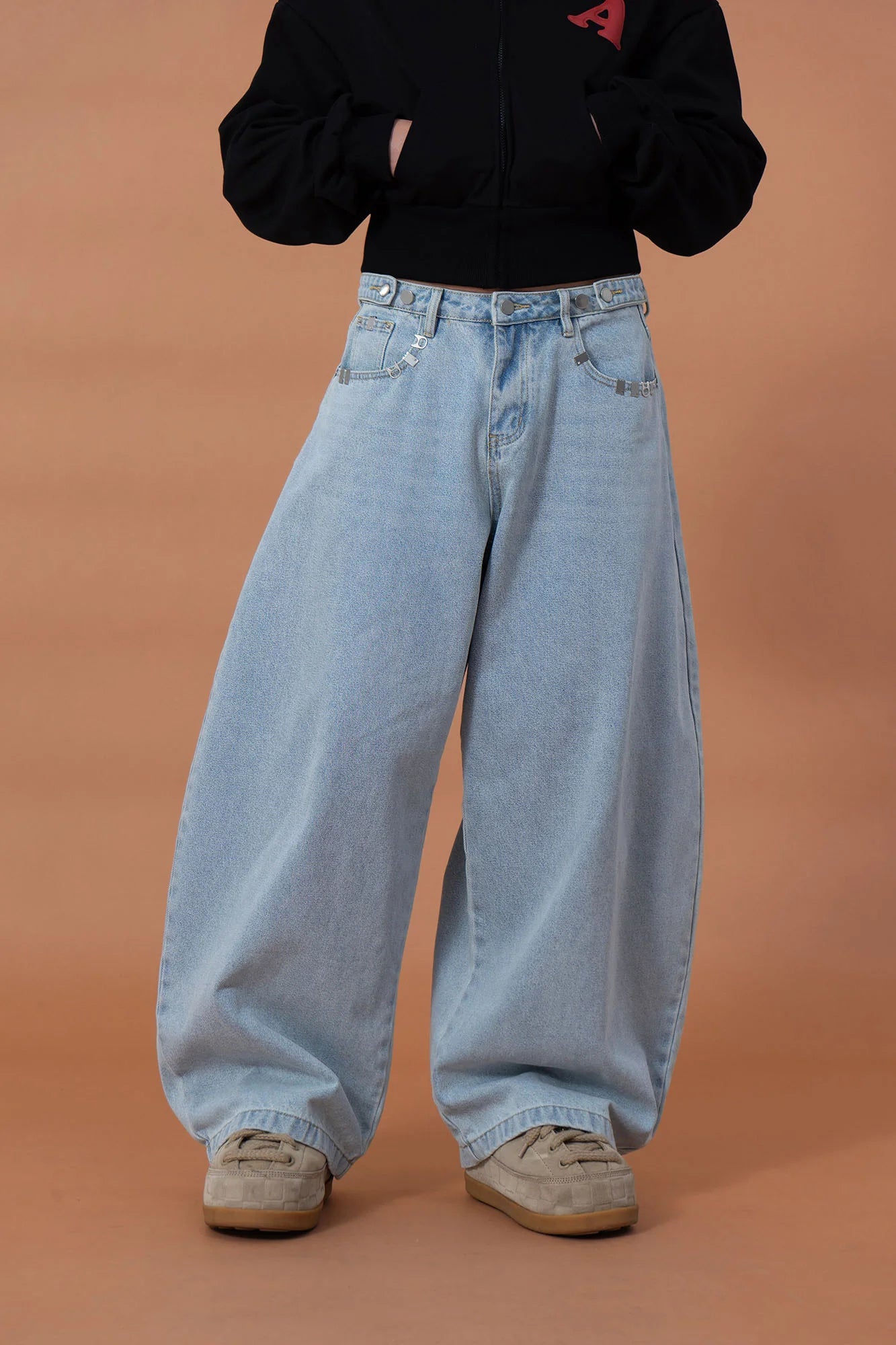 CLP Essential Washed Oversized Curved-Leg Jeans