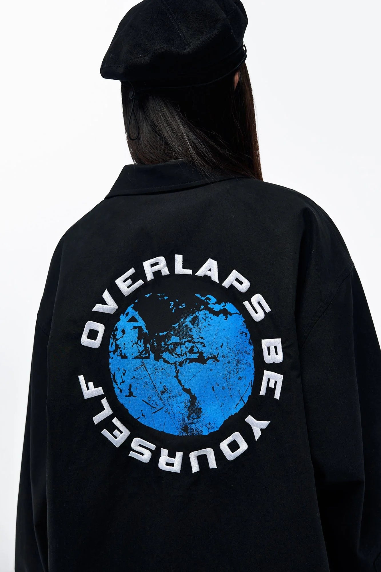 OVERLAPS Back Earth Graphic Overshirt