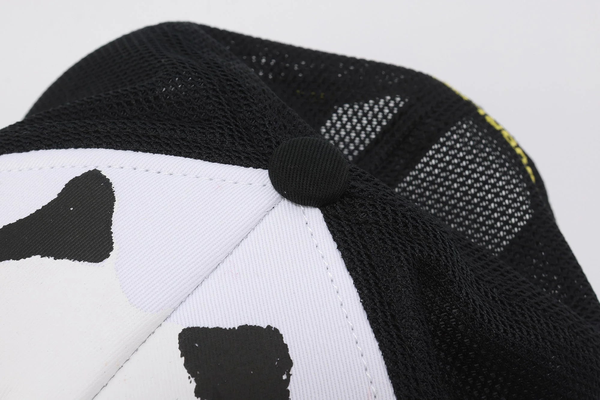 FVVO Panda Patchwork Frayed Mesh Cap