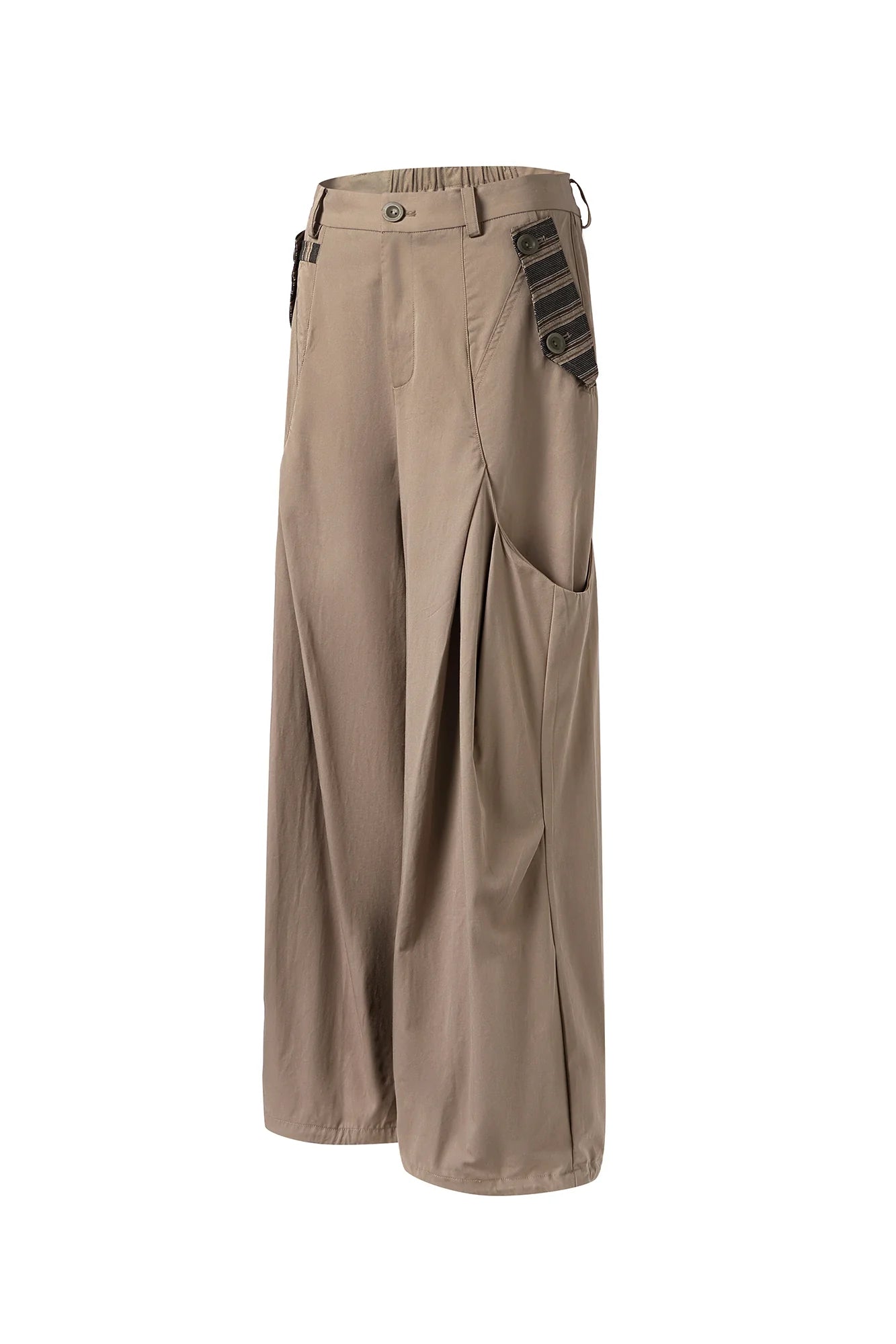 MOITIEDEPETALE Pleated Panel Oversized Cargo Pants