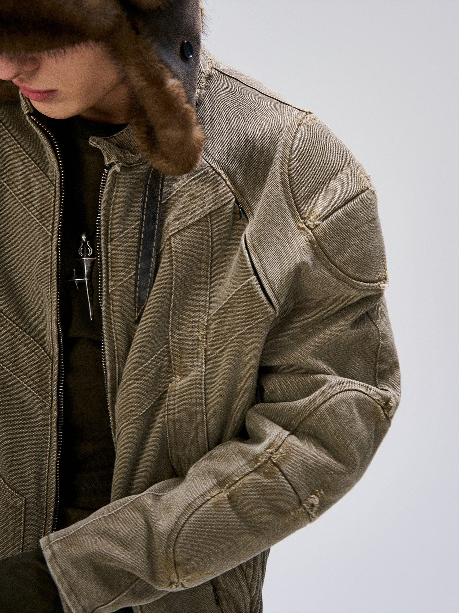 FLYERRER Panel Armor Moto Canvas Jacket