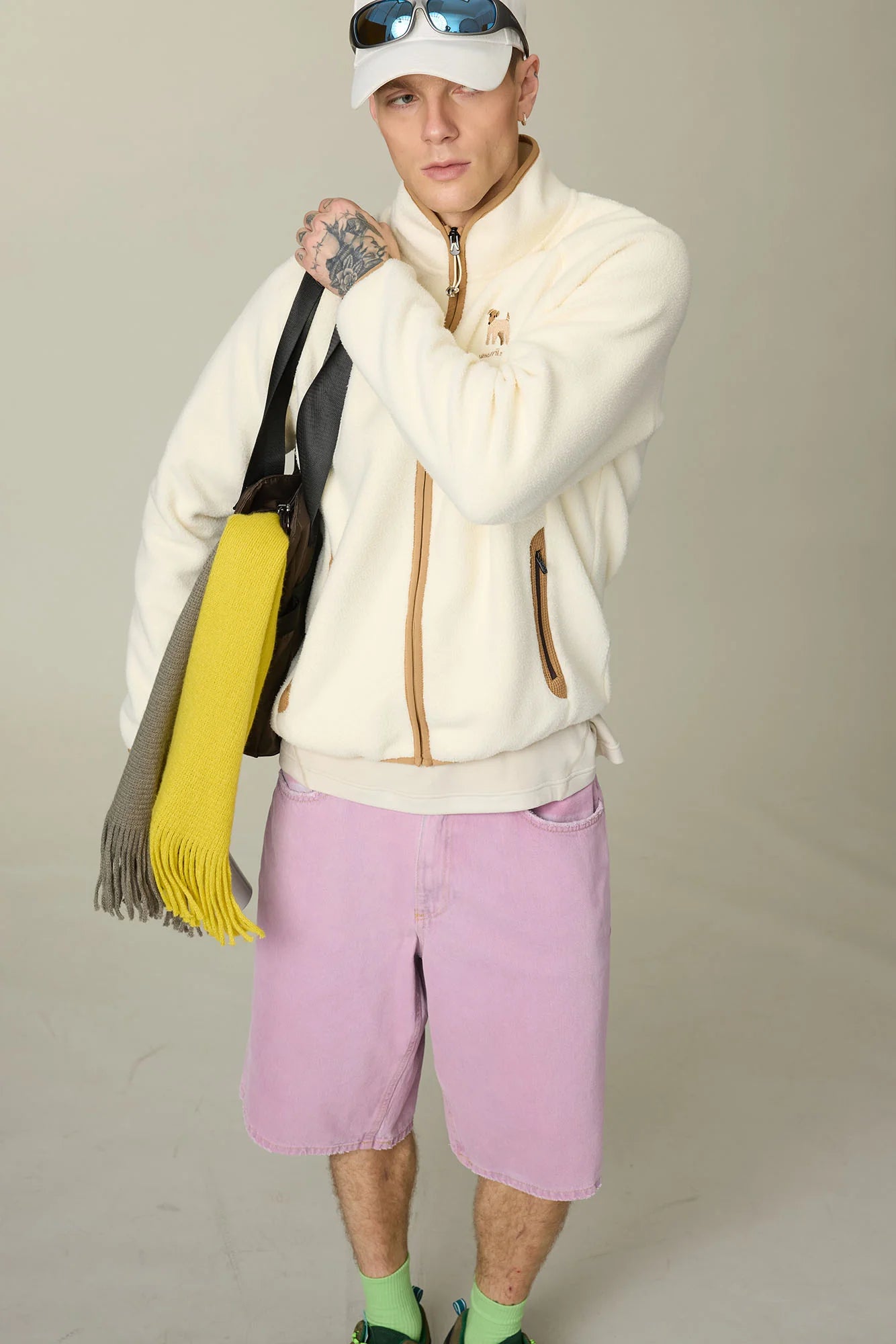 UMAMIISM Contrast Trim Fleece Jacket