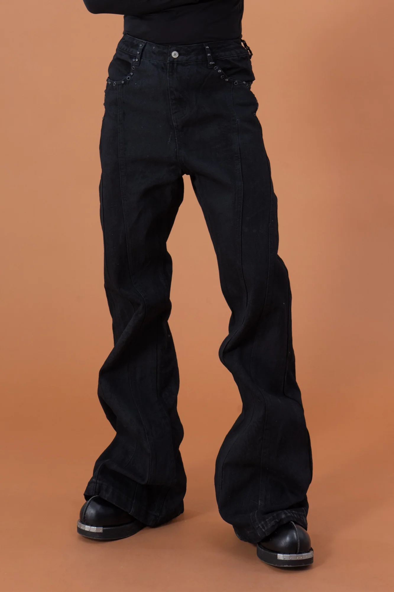 CLP Panel Studded Flared Jeans