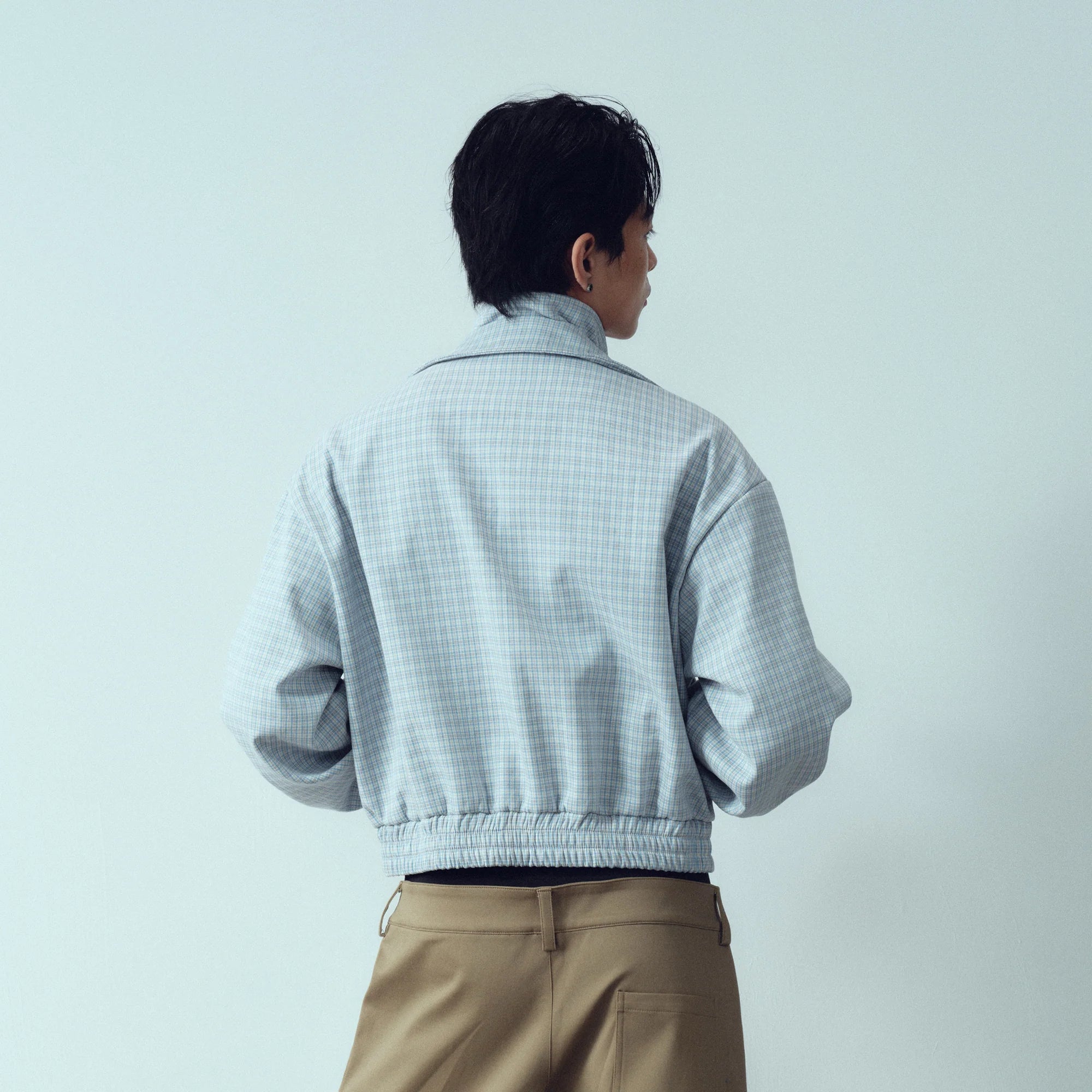 KADAKADA Double-Layer Collar Reversible Plaid Jacket