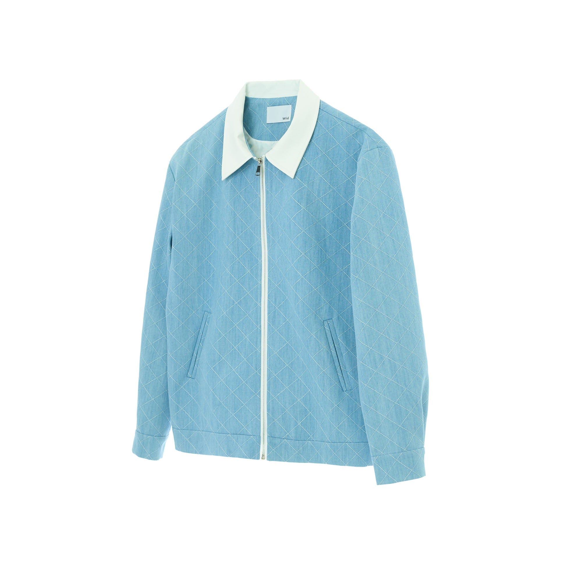 WIID Quilt-Stitch Contrast Collar Jacket