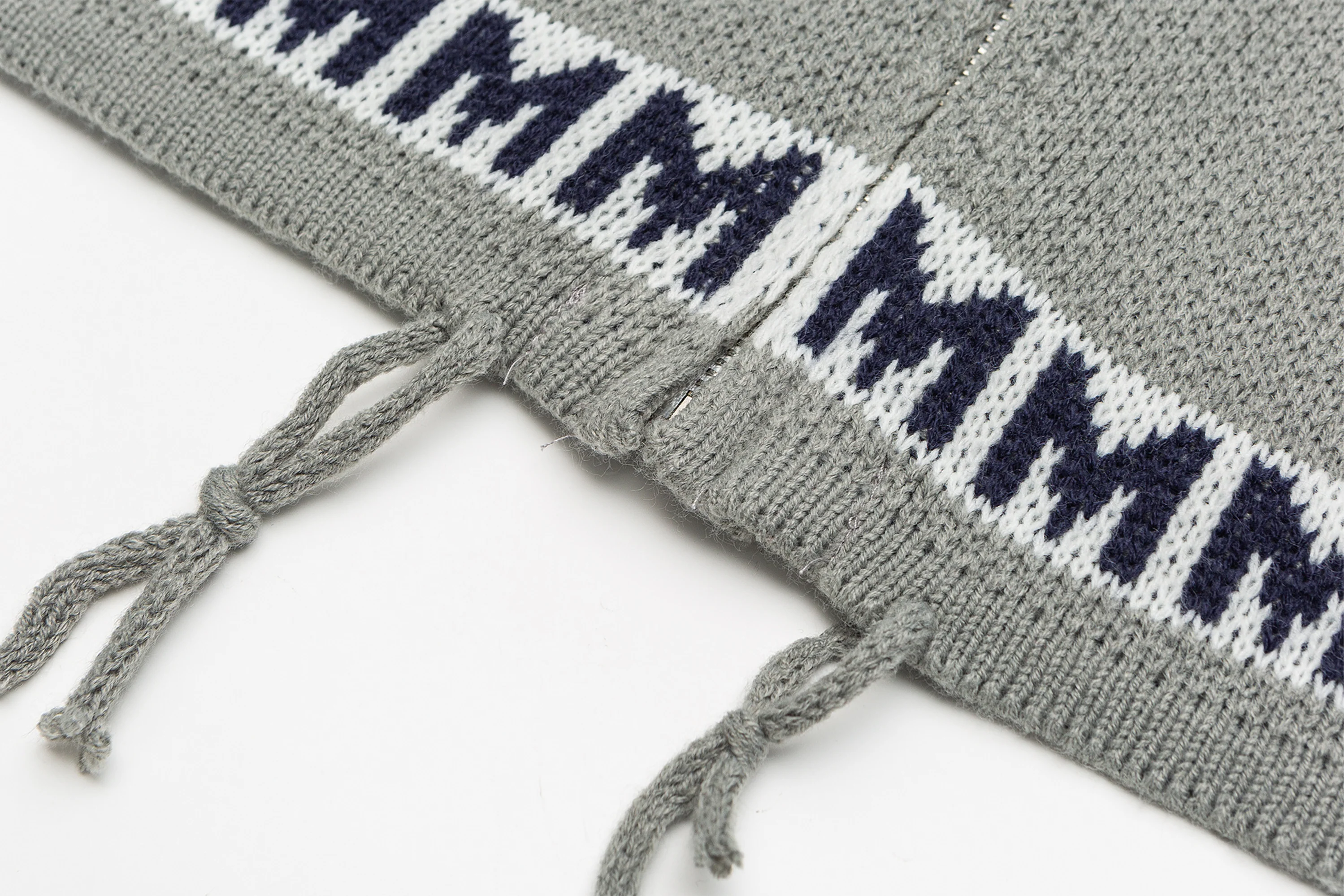 ME DA IGUAL Number-Jacquard Knit Zip Hoodie