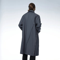 LOSTNFOUND Spliced Pleated Side-Zip Overcoat