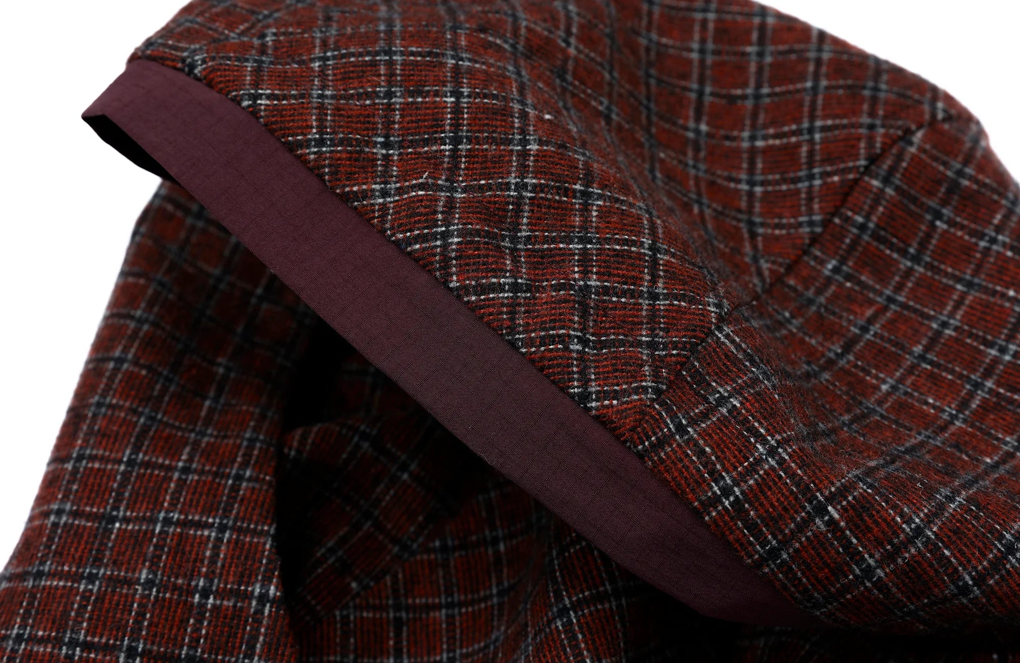ROARINGWILD A ARCH Plaid Paneled Half-Zip Hooded Jacket