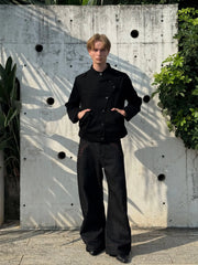 ESAIAS Asymmetric Stand-Collar Military Jacket