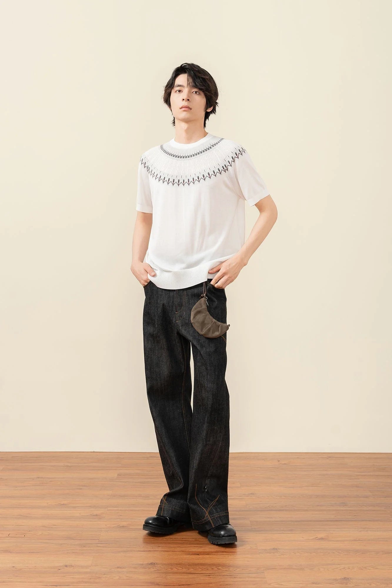 MOITIEDEPETALE Fair Isle Jacquard Tee