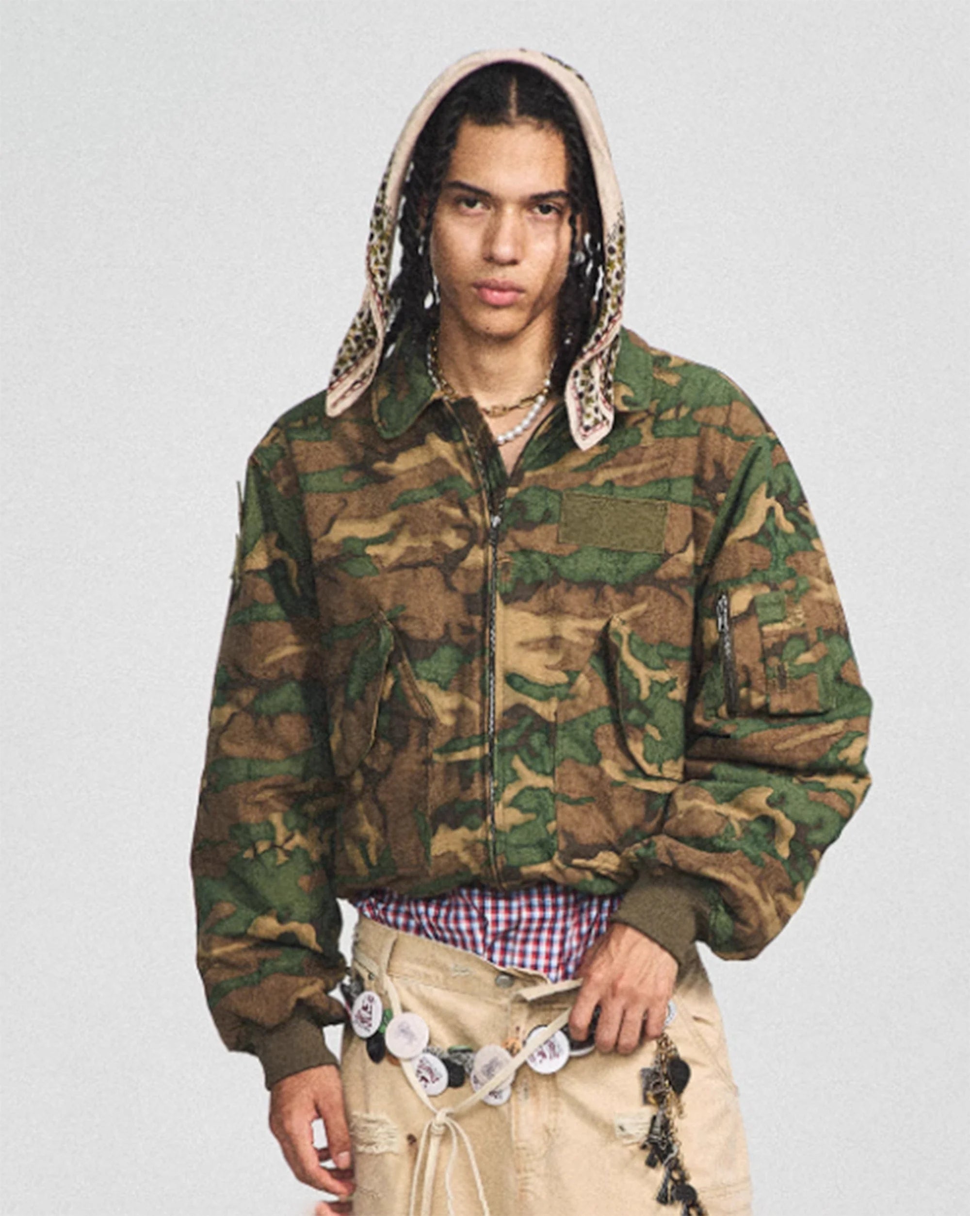 STEEPC Camo MA2 Multi-Pocket Patchwork Reversible Jacket