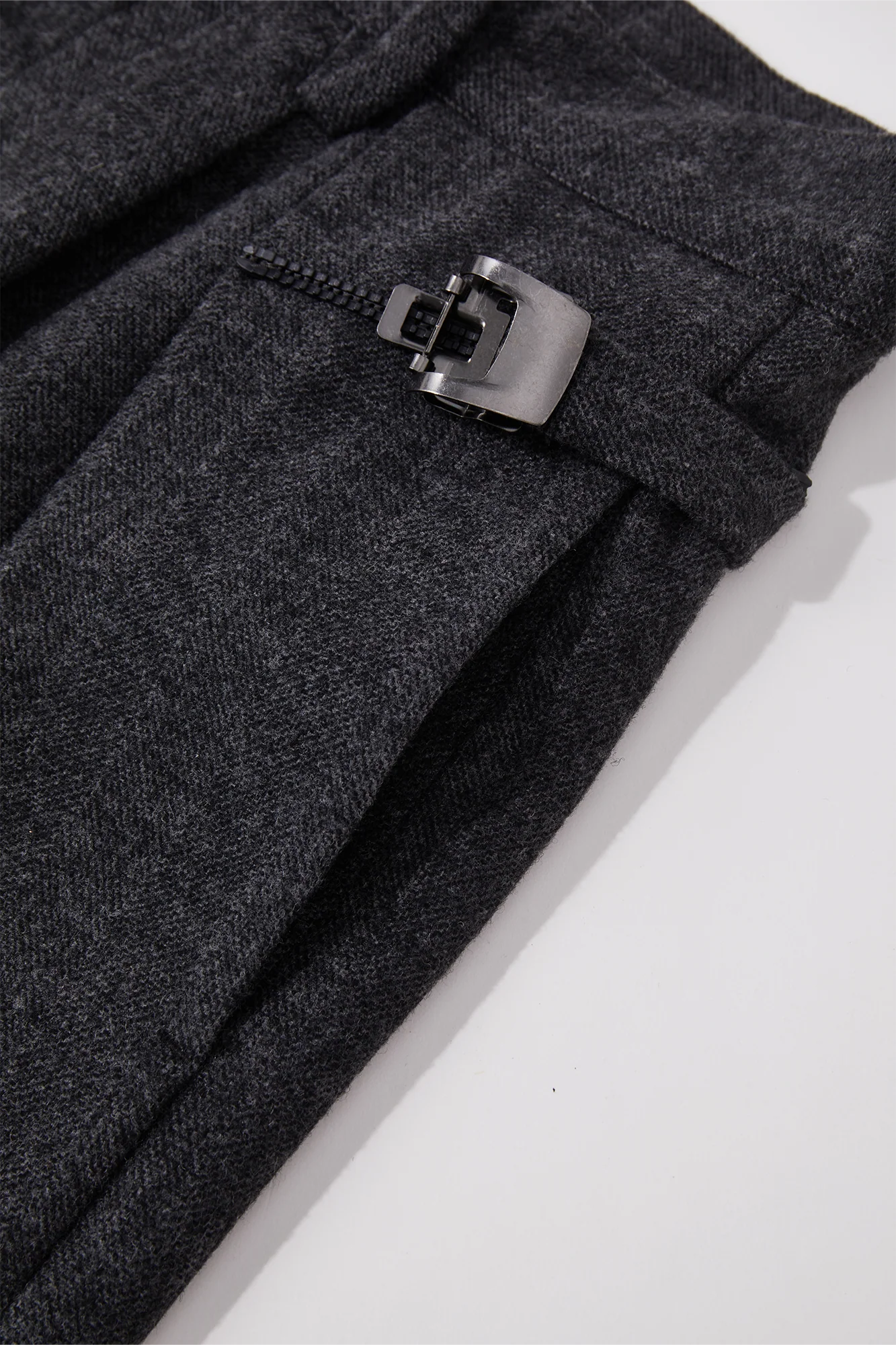 OPICLOTH Herringbone Pleated Wool-Blend Trousers