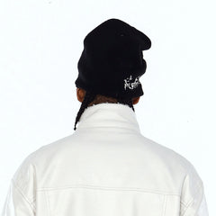 FLYERRER Grunge Cross Jacquard Slouch Beanie